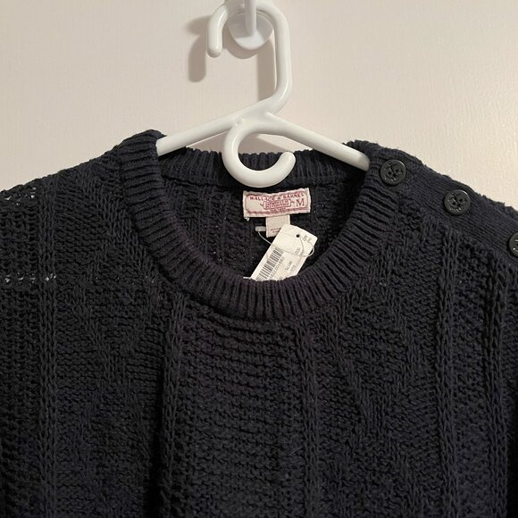 JCrew Wallace & Barnes cable-knit crewneck sweater in washed cotton SzM - Picture 3 of 6